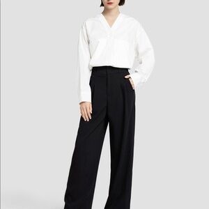 NWT Lattelier High Rise Pleated Dress Pants Black